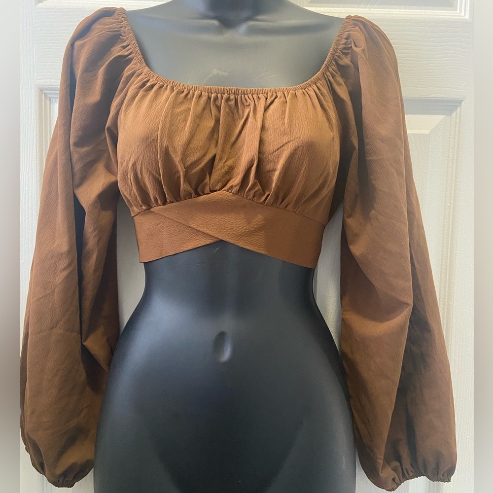 Brown half top